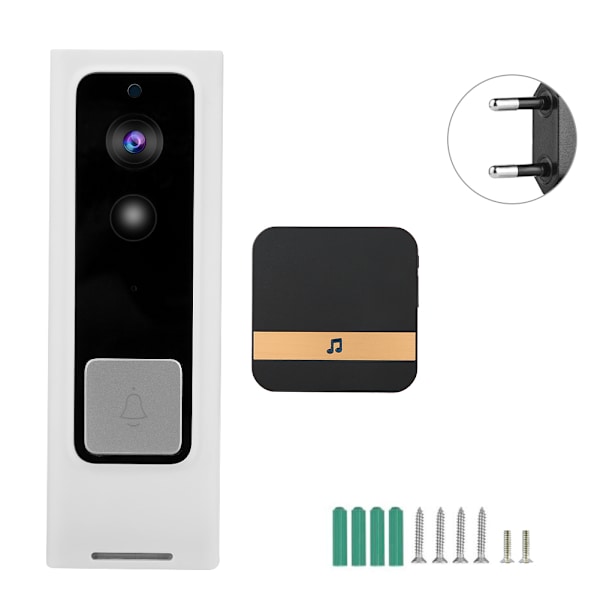 720P HD Trådlös WIFI Videodörrklocka Smart Låg Strömförbrukning Dörrklocka (WIFI+1Dingdong EU)