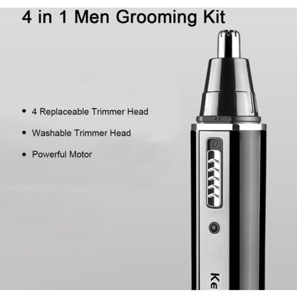 Kemei KM-6630 4 i 1 Hårtrimmer til mænd USB Genopladelig Øre