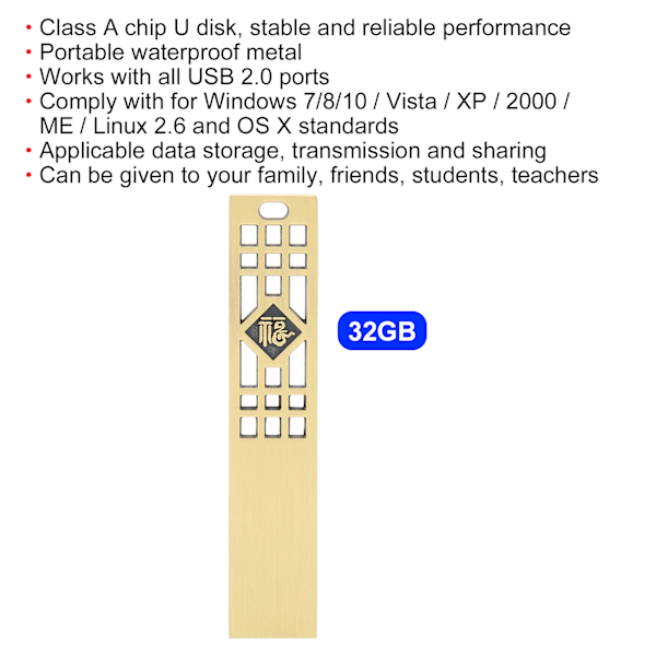 USB-minne Portabel Vattentät Metall 2.0 Lagringsenhet Minne för Dataöverföring Delning 32GB