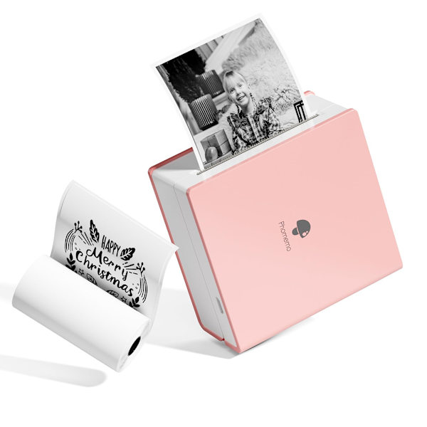 M02 termisk printer, miniprinter til smartphone, Bluetooth-lommeprinter, kompatibel med Android- og iOS-system, til fotoudskrivning, klistermærke