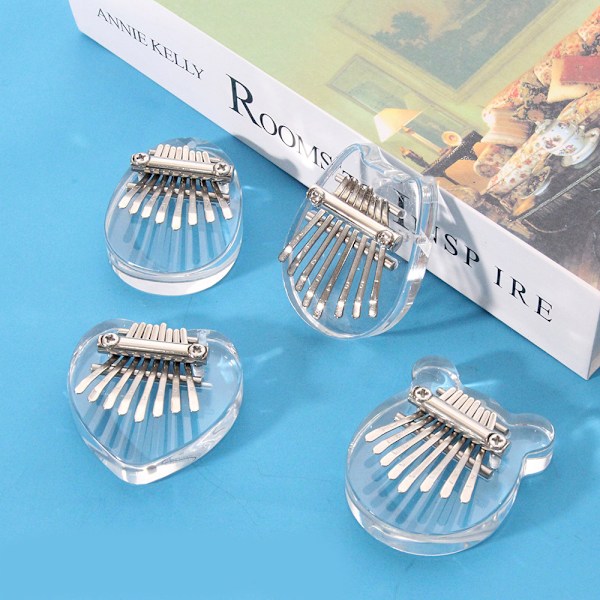 8 Tangenter Mini Kalimba Tommelfingerklaver Klar Akryl Fingerklaver med