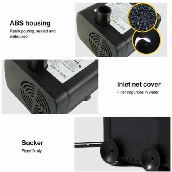 DC12V Mini Solcelledrevet Nedsenkbar Vannpumpe for Akvarium Fontene