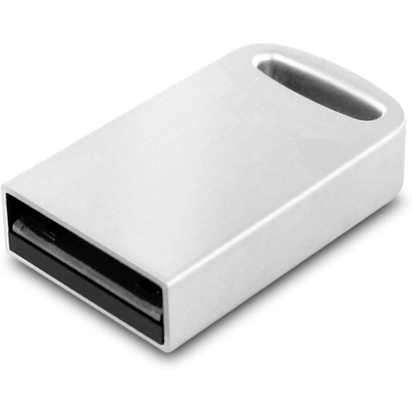 64 Gt:n USB 2.0 -muistitikku, kannettava USB-asema, vedenpitävä metallinen miniasema, hopea