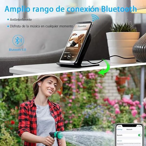 Trådløse Bluetooth-hodetelefoner, IPX8 vanntett og CVC8.0 støyreduksjonsfunksjon.