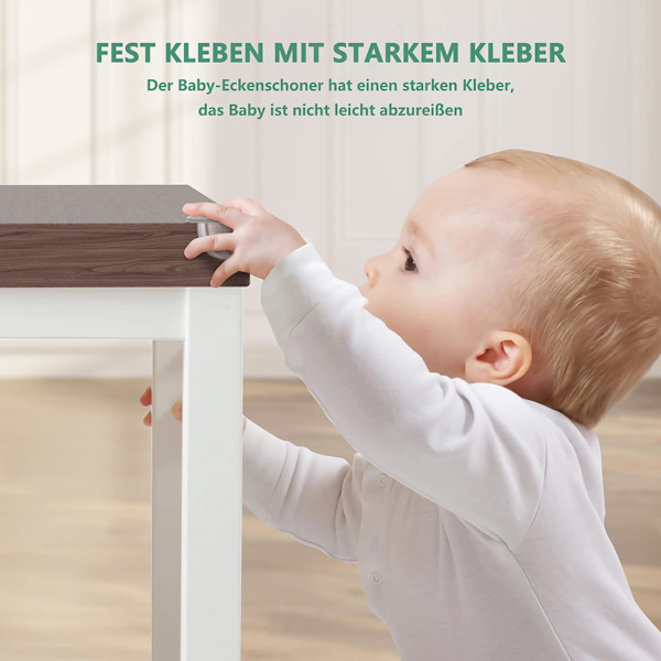 Baby Corner Protectors -pakkaus, jossa 12 silikonireunansuojaa, vauvan itseliimautuvat reunansuojat, 2 muotoa, läpinäkyvät pöydän reunansuojat erilaisiin