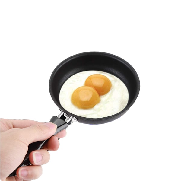 Mini-Bratpfanne, 12 cm, Eisenpfanne, Antihaftbeschichtung, Ei kleiner Küchenherd, mit Griffen, for små runde Frühstückseier