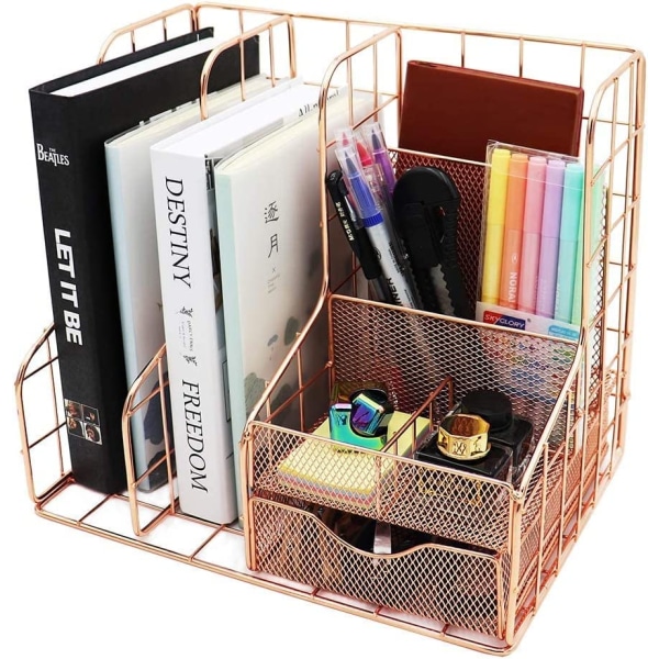 Rose Gold  Accessories Storage Caddy Desktop Organizer with Penc