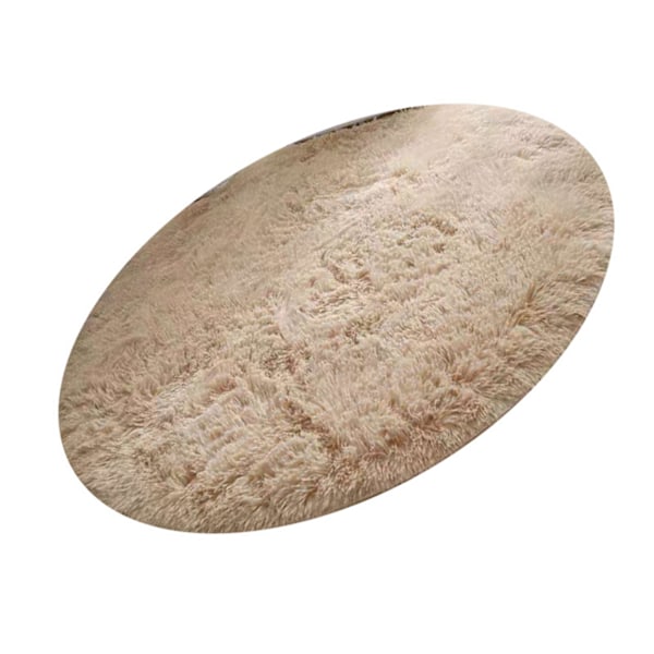 Maskintvättbar, Lättviktig, Slitstark, Ryamatta i Cirkelform för Vardagsrum, Sovrum, Lekrum, Heminredning (120 cm)