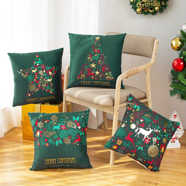 4 stk juleputetrekk, sofa, bil,