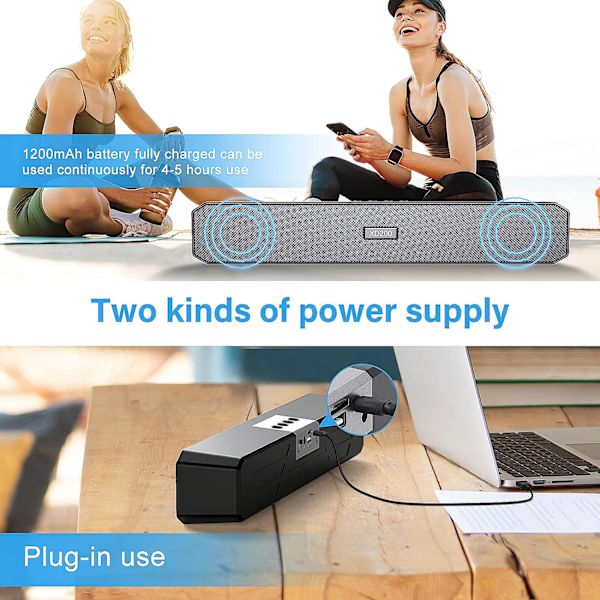 ViViness Computer-højttalere til skrivebord med Bluetooth 5.0