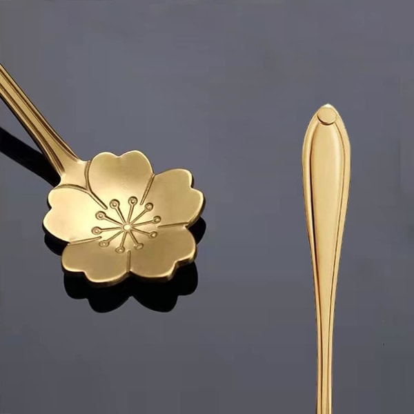 5 stk rustfritt stål blomster kaffeskje, Demitasse Espresso