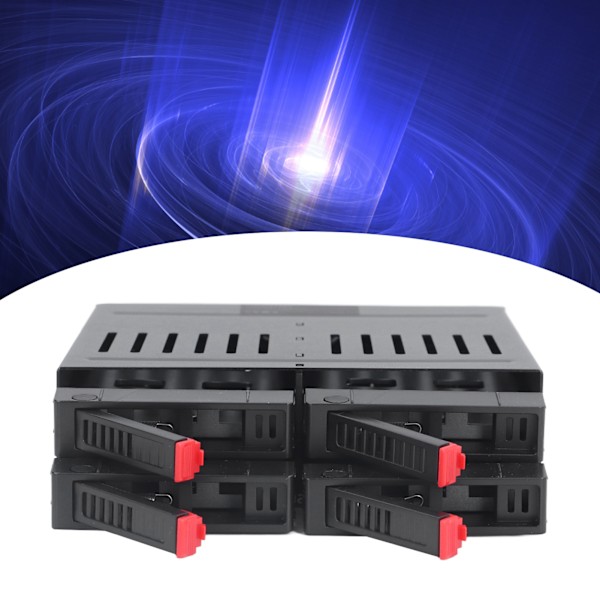 4 Bay HDD Cage Chassis 5.25in Drive Tray 2.5in SATA Mobile Rack Compatible 9.5mm 12.5mm Thick Bottom Hard Drives SSDs