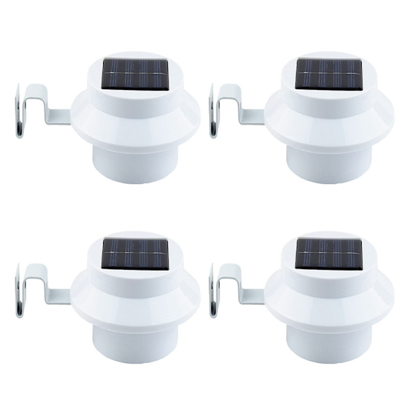 4-pack solcellslampor för hängrännor - vita/svarta solcellslampor för natten