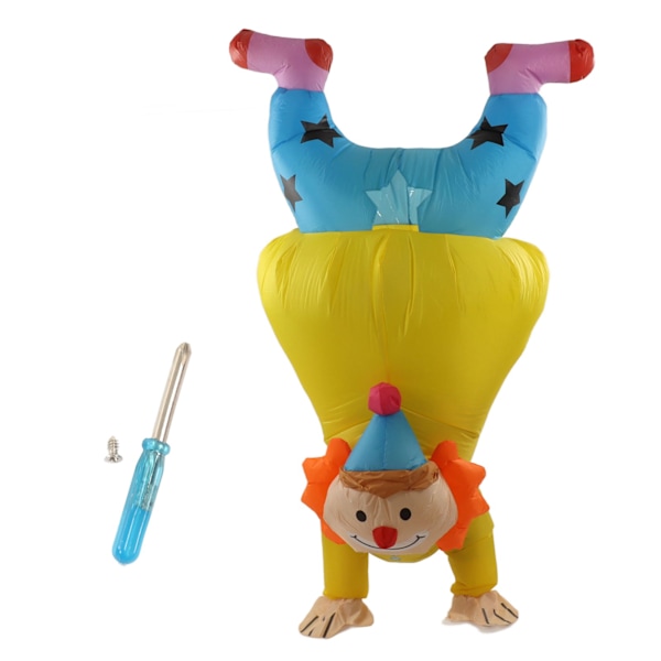 Rolig Uppblåsbar Clownkostym, Perfekt För Halloweenfest, Påsk och Julfirande
