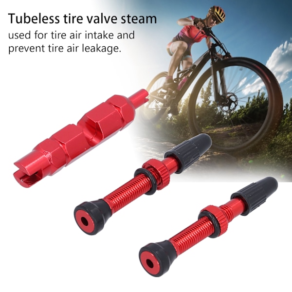 1,6 tuuman tubeless-venttiilivarsi, ranskalainen tyyppi, alumiiniseos, tarvikkeet maantiepyörille ja maastopyörille, punainen