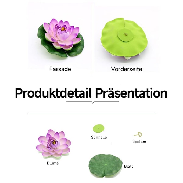 Flytande Pooldekoration, Icke-blekande Skönhet med Tydlig Textur och Livfullt Utseende för Realistisk Design, Högkvalitativt EVA-material (Blomblad) och Siden