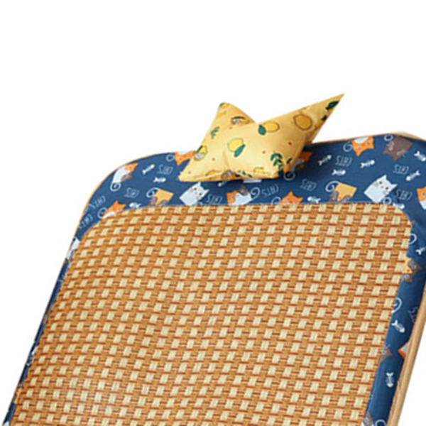 Hund Rattan Kylmatta Bite Resistent Bekväm Andningsbar Katt Kylmatta för Sommar L Blå