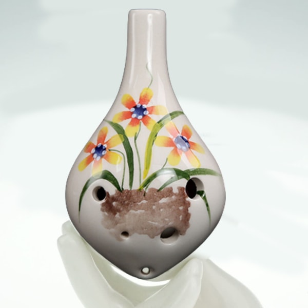 6 hullers Ocarina,Alto C,Glaseret keramik, Smukt design,gaveidé