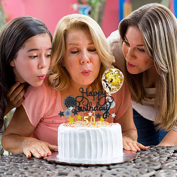 Gratulerer med dagen Cake Toppers, Stars Cake Toppers Confetti