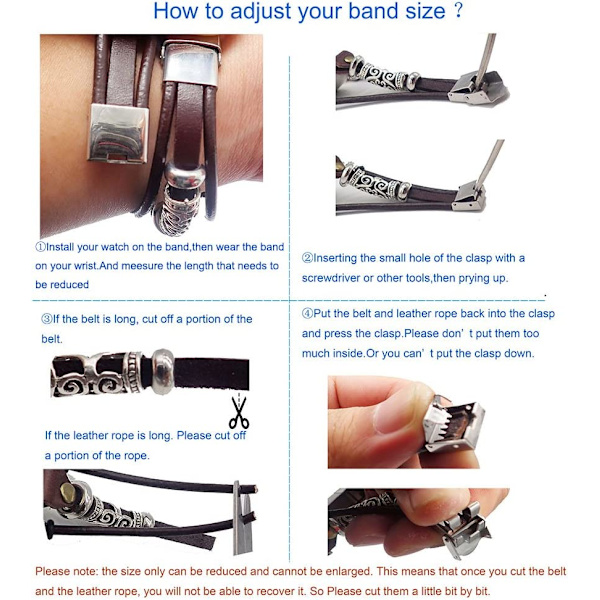 Fancy Bands (Small Mediume Large xl ) med rustfritt stål Clas