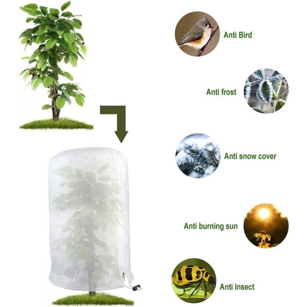 Stort vinterdække til planter 200 x 140 cm Hvid