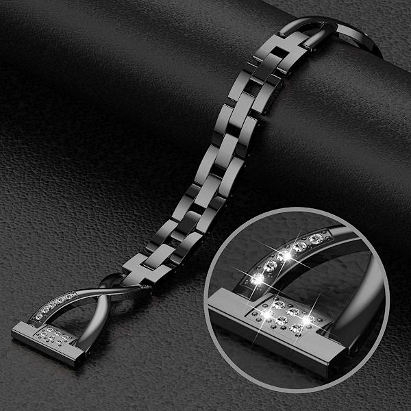 Fitbit Versa-armband, aristokratisk, minimalistisk, svart