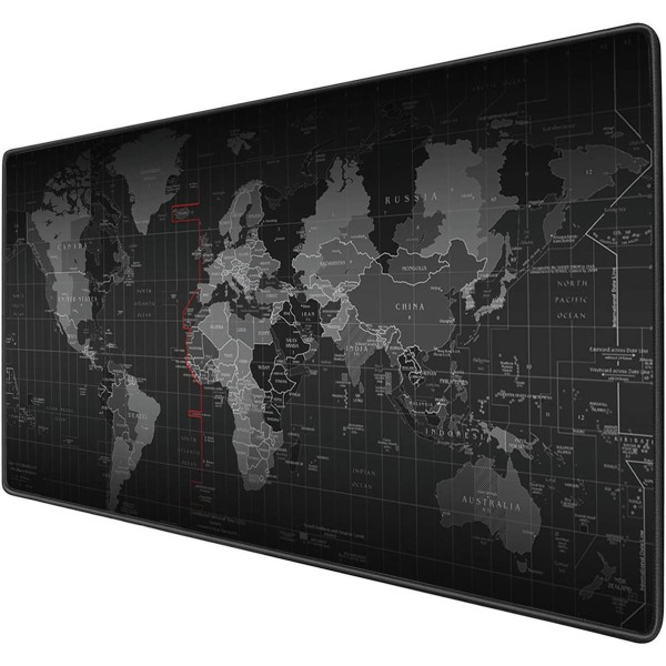 Mouse Mat Non-Slip Mousepad Rubber Base and Stitched Edges for Game Players, Office, Study, Aurora Light Pattern