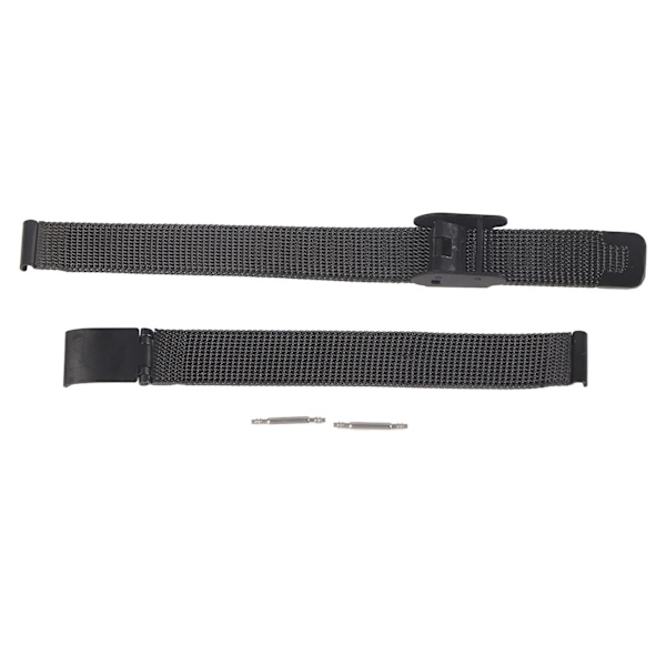 Mesh vävd rostfritt stål klockarmband män kvinnor justerbar ersättning klockarmband tillbehör svart 0,39 tum