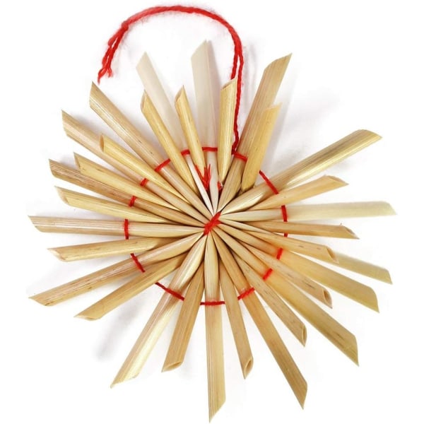 com-four® 56-delat halmstjärneset - Julgransprydnad -