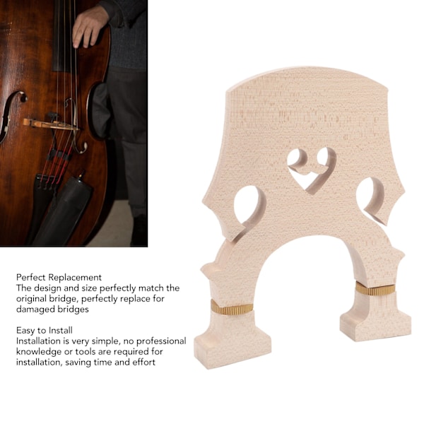 Violinbro Mapletræ Justerbar Messing Skrue Dobbeltbasbro Til Udskiftning 3/4