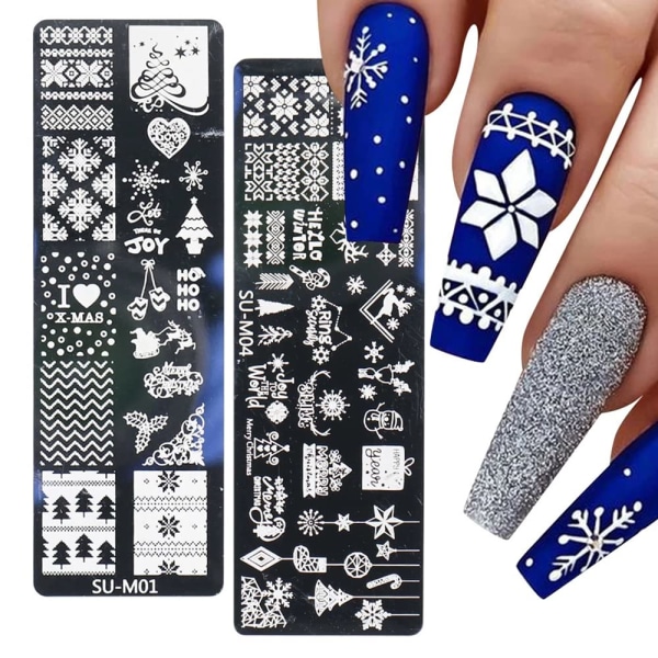 Christmas Nail Nail Art Stempling Kit - 6 STK