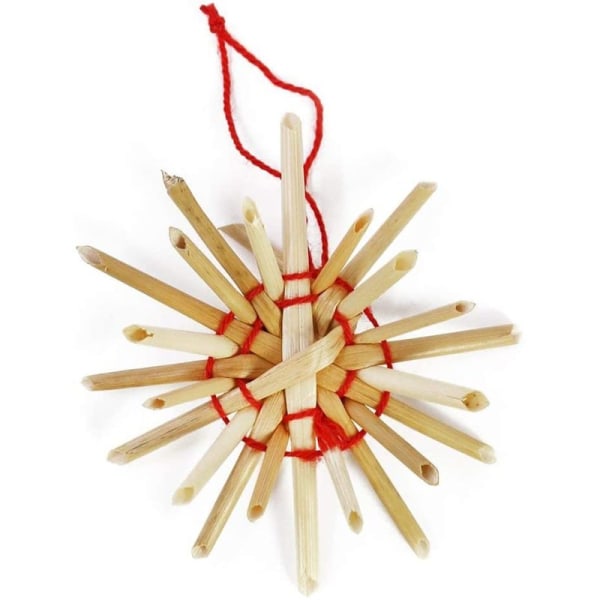 com-four® 56-delat halmstjärneset - Julgransprydnad -