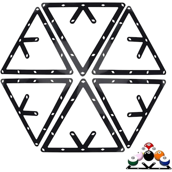 6PCS Magic Ball Rack Holder Sheet Billiards Triangle Cue Accessories for Magic Ball Rack 8, 9, and 10 Ball Combo Pack and Snooker