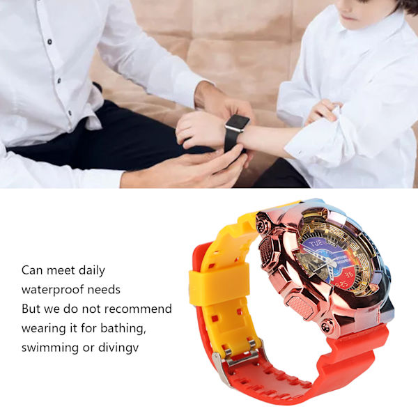 Kvartsur Gradient Vattentät Lätt Långvarig Tid Noggrann Mode Sport Armbandsur Gul Topp Röd Botten