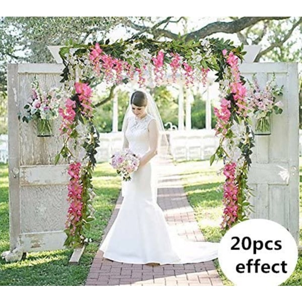 4st Simulerad Wisteria Flower Vine, Vacker, Rosa