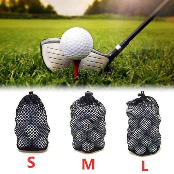 Nylon Mesh Net Bag Golf Tennis Balls Carrying Drawstring Storage
