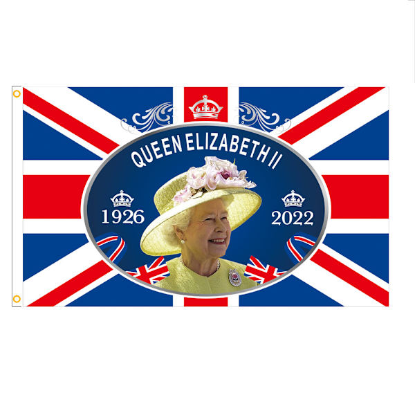 Hennes Majestäts flagga, minnesmärke över Storbritanniens drottning F