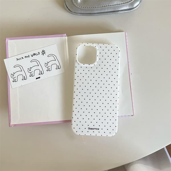 Case for iPhone 13 iPhone 14 with Cute Dotted Pattern, Aesthetic Design, Simple Stylish Soft TPU Protective Case for iPhone 13/14 - White white( ) white( ) iPhone XR