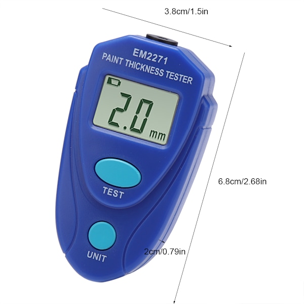 Mini LCD Digitaalinen Näyttö Maalin Paksuuden Testaaja Auton Pinnoitteen Mittari Testauslaite