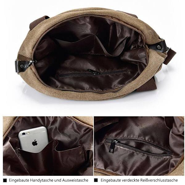 Dam Canvas Handväska, Axelväska, Casual Multifunktionell Axelväska, Stor för Arbete/ Skola/ Shopper, Casual, Daglig Användning, Svart