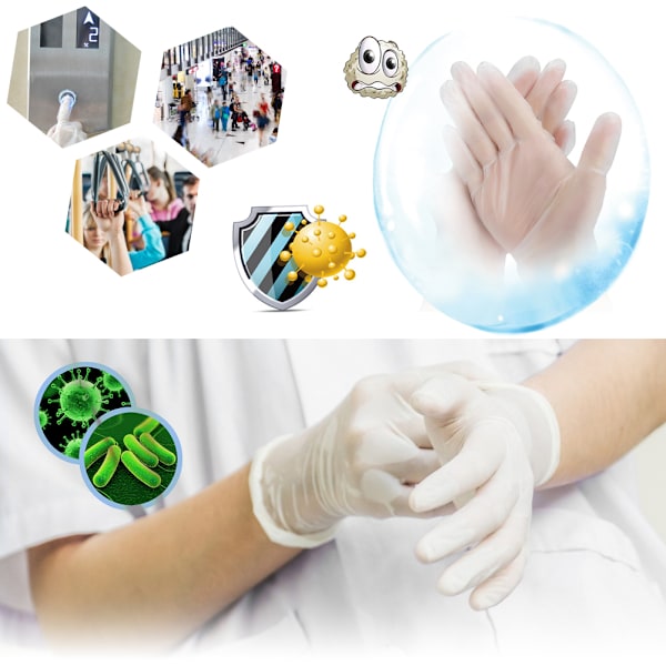 Sanitära Latex-fria Handskar, Puderfria Handskar För Hygienisk Matlagning, Städning Och Hantverk, Ambidextrösa Handskar Med Stark Draghållfasthet