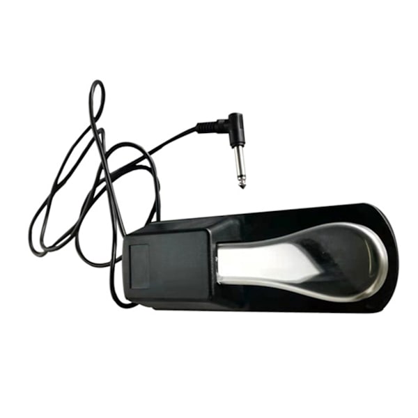 Sustain Pedal Dobbeltpolet Bryter Anti-Skli Sølv Universal Sustain Pedal for Digital Piano Keyboard Elektronisk Orgel