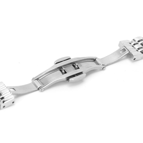 Fjärilslås i rostfritt stål för klockarmband, justerbar längd, 12 mm/0,5 tum
