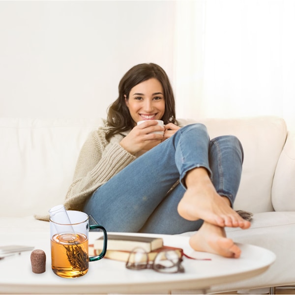 Teinfuser Värmebeständigt Glas Tesil Transparent Tekopp Sil