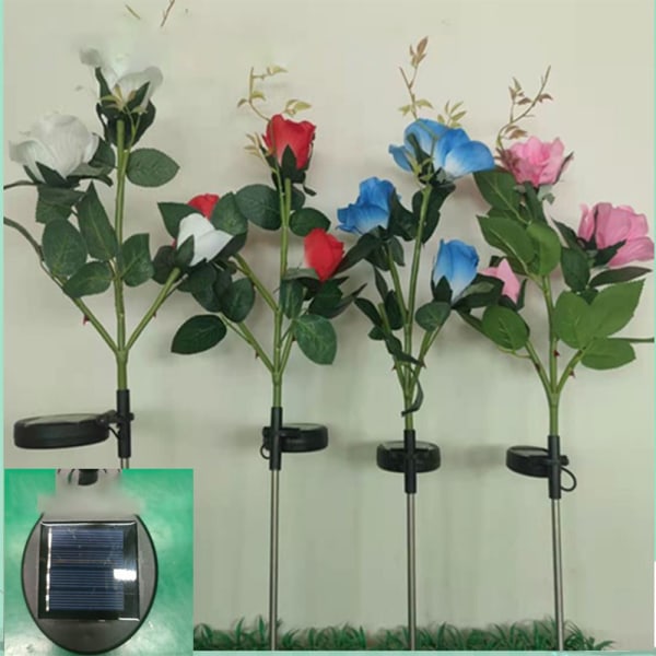 Solcellslampor för trädgård LED solrosljus blomsterpåle för uteplats Pa