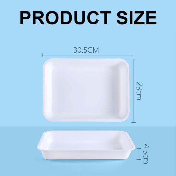 Rektangulära efterrätter/salladsrätter i plast, ultralätt hållbar white