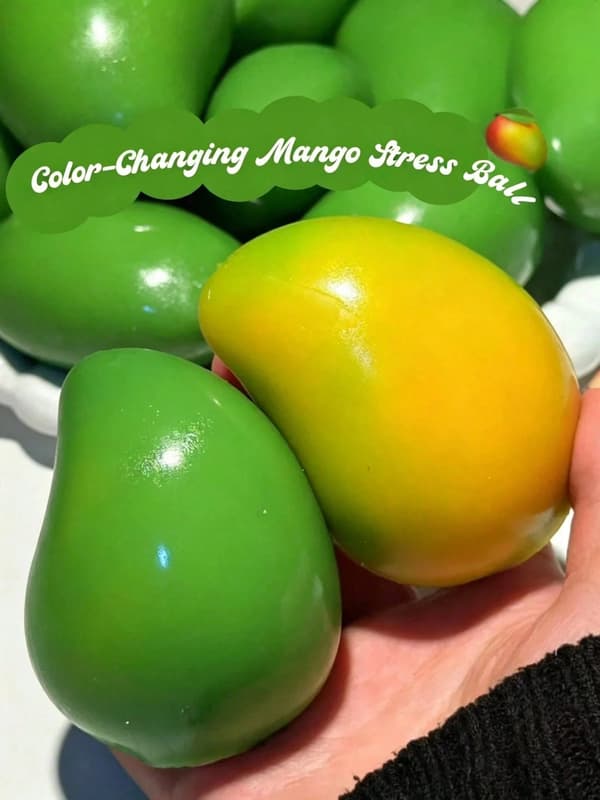 1 stk. håndlavet blød mango stressklemmelegetøj farveskiftende blød mango fingerspidsbold ASMR sensorisk stressaflastningslegetøj 2pc