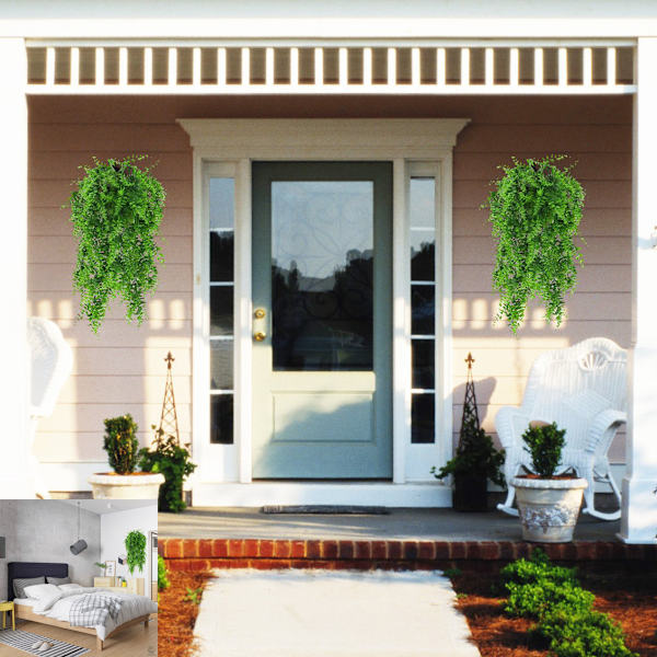 Kunstige planter Grønt Boston Fern Persisk rotting Fake Hangi