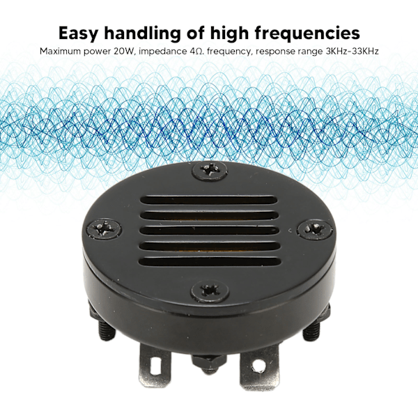 Superdiskant HiFi Metallskal Professionell 3KHz‑33KHz Svart Superdiskant för Hem Bil