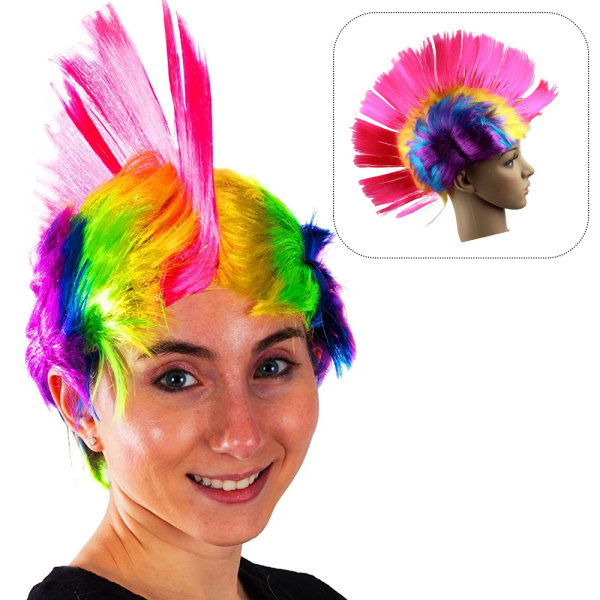 Rainbow Funny Wig - Halloween juleparyk sjov fest